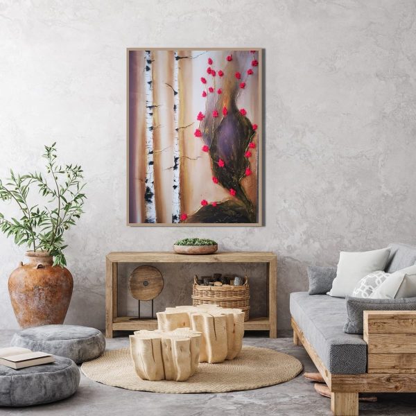 The Harmony of Birch and Blossoms: An Abstract Journey - Image 4