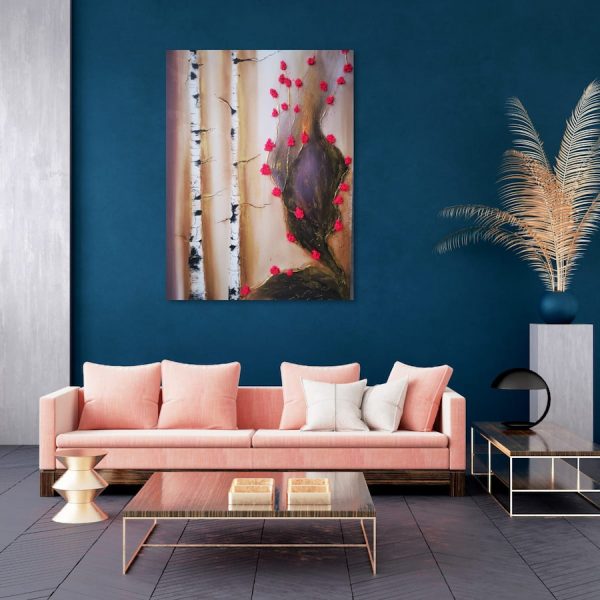 The Harmony of Birch and Blossoms: An Abstract Journey - Image 3